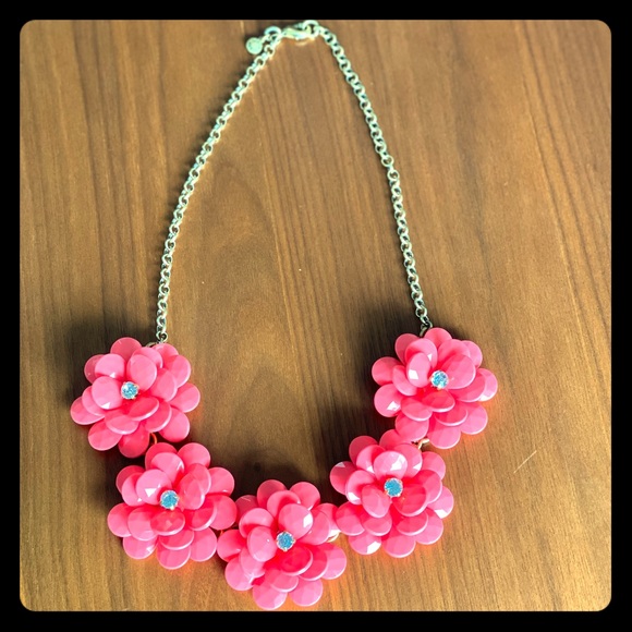 J. Crew Jewelry - JCrew PinK Flower necklace